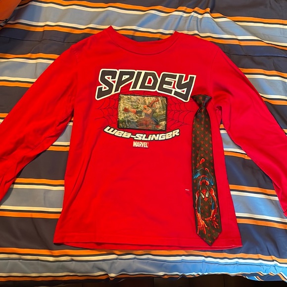 Other - Vintage Spider-Man Hologram Kid’s Long Sleeve T-Shirt and Clip-On Tie